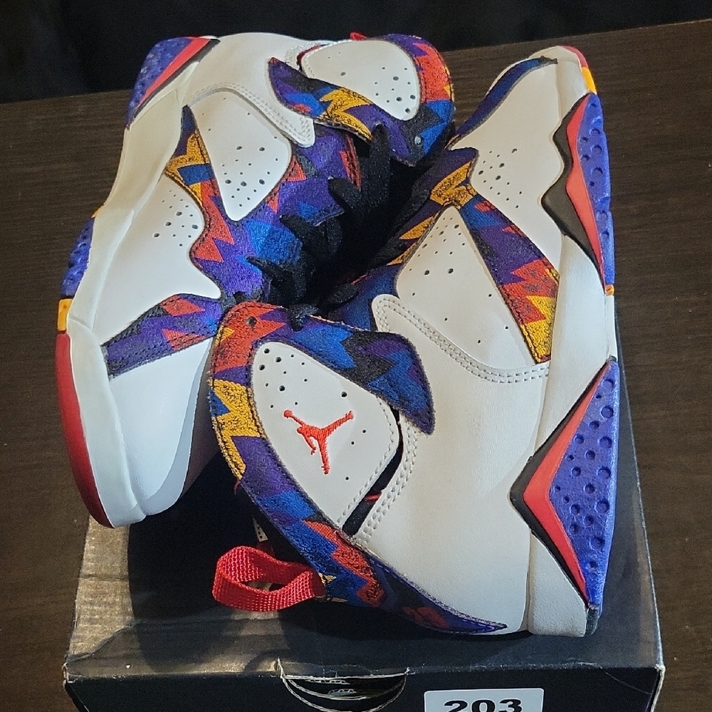 Air Jordan 7 Retro (PS) Rare "Nothing But Net" (2015) B3Y/G4.5 NEW W/OG BOX - Picture 8 of 11
